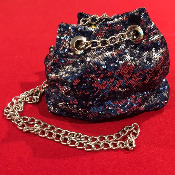 Big Buddha blue sequins purse - Picture 1 of 12